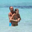 Christian Audigier et sa belle Nathalie Sorensen lors de leur escapade entre l'île de Formentera et Ibiza entre le 18 et le 22 juillet 2012
