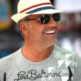 Christian Audigier et sa belle Nathalie Sorensen lors de leur escapade entre l'île de Formentera et Ibiza entre le 18 et le 22 juillet 2012