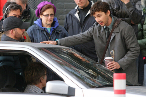 Robert Redford et Shia LaBeouf sur le tournage de The Company You Keep en novembre 2011 à Vancouver, Canade.