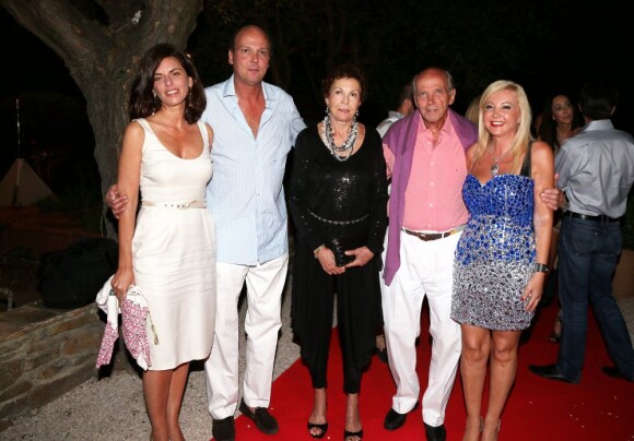 Serge de Yougoslavie, ses parents et Eleonora à la soirée d'anniversaire de Monika Bacardi, au Moulin de Ramatuelle, le 23 juillet 2012.