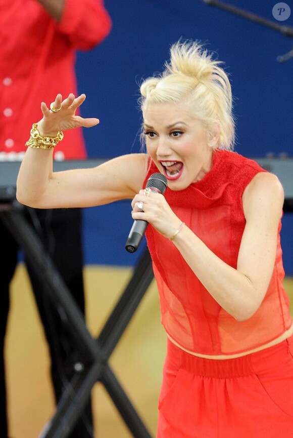 Gwen Stefani et le groupe No Doubt en live dans l'émission Good Morning America, à New York, le 27 juillet 2012.