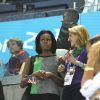 Michelle Obama assiste aux épreuves de natation au parc aquatique, situé dans le Parc olympique à Stratford (Londres), le samedi 28 juillet 2012.