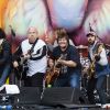 Tenacious D (Jack Black et Kyle Gass) en concert le 9 juin 2012 au Download Festival.