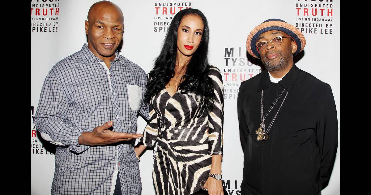 Mike tyson sa femme kiki et spike lee lors de la premi re du one man