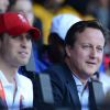 Le prince William et et David Cameron le 4 août 2012 au Stade Olimpique de Londres