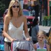 Heidi Klum dans les rues de New York profite de ses enfants lors d'une pause familiale. Le 4 août 2012