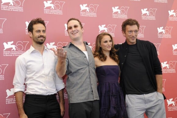 Natalie Portman et Benjamin Millepied aux côtés de Vincent Cassel et Darren Aronofsky à la Mostra de Venise en 2009