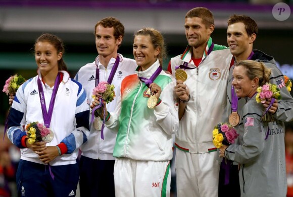 Andy Murray et Laura Robson ont décroché la médaille d'argent en finale du double mixte olympique le 5 août 2012 à Wimbledon à Londres