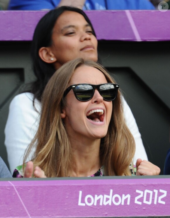 Kim Sears lors du sacre de son homme Andy Murray en finale du tournoi olympique de tennis le 5 août 2012 à Londres