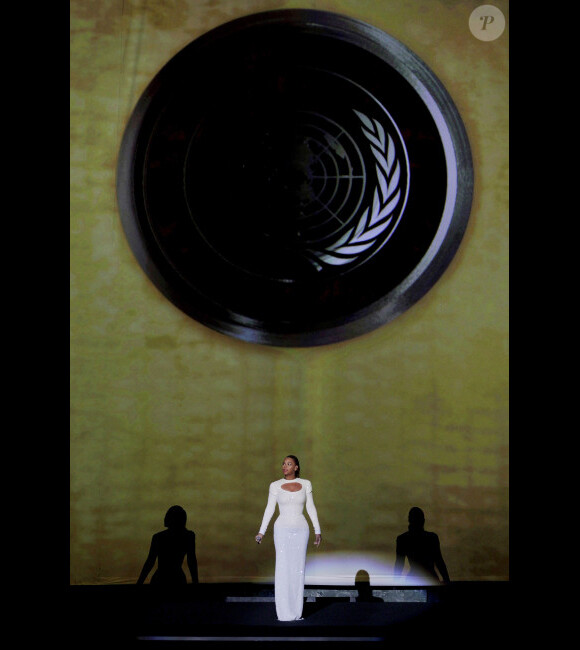 Beyoncé a interprété "I was here", à l'ONU, le 10 août 2012