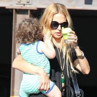 Rachel Zoe, câline avec son fils Skyler avant son show attendu à la Fashion Week