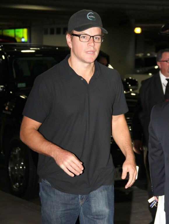 Matt Damon à l'aéroport de Boston le 16 août 2012.