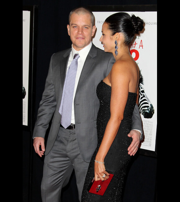 Matt Damon et sa femme Luciana en décembre 2011.