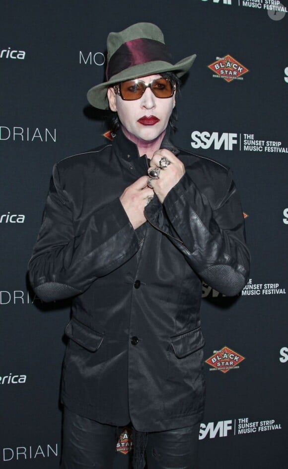 Marilyn Manson assiste à la soirée d'ouverture du Sunset Strip Music Festival au Mondrian Hotel. Los Angeles, le 17 août 2012.