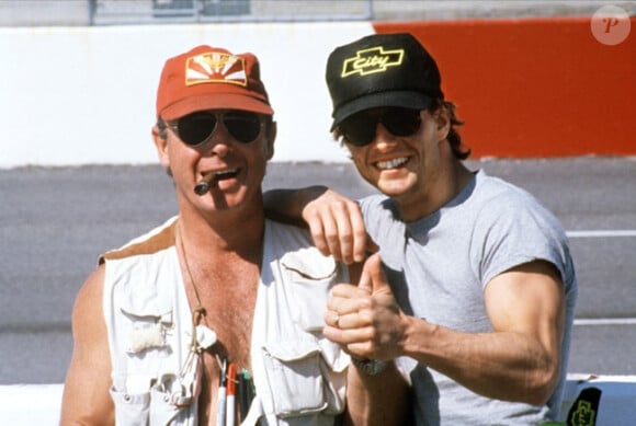 Tom Cruise et Tony Scott sur le tournage de Jours de tonnerre (1990).
