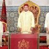 Le roi Mohammed VI du Maroc avec le prince Moulay Hassan et le prince Moulay Rachid pour la Fête du Trône le 30 juillet 2012.