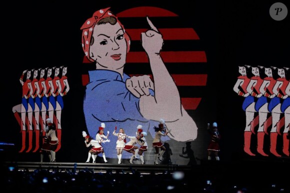 Madonna en concert à Nice, le 21 août 2012, dans le cadre du MDNA Tour.