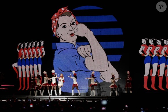 Madonna en concert à Nice, le 21 août 2012, dans le cadre du MDNA Tour.