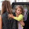 Jessica Alba et ses filles sont allées déjeuner au Pain Quotidien. A Los Angeles, le 24 août 2012.