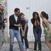 Géraldine Nakache, Baptiste Lecaplain, Manu Payet, Leïla Bekhti et Nader Boussandel dans les rues d'Angoulême durant le festival du film francophone le 26 août 2012