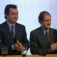Michel Denisot et Pierre Lescure dans l'émission hommage Jean-Luc Delarue... Toute une histoire sur France 2 le mardi 28 août 2012