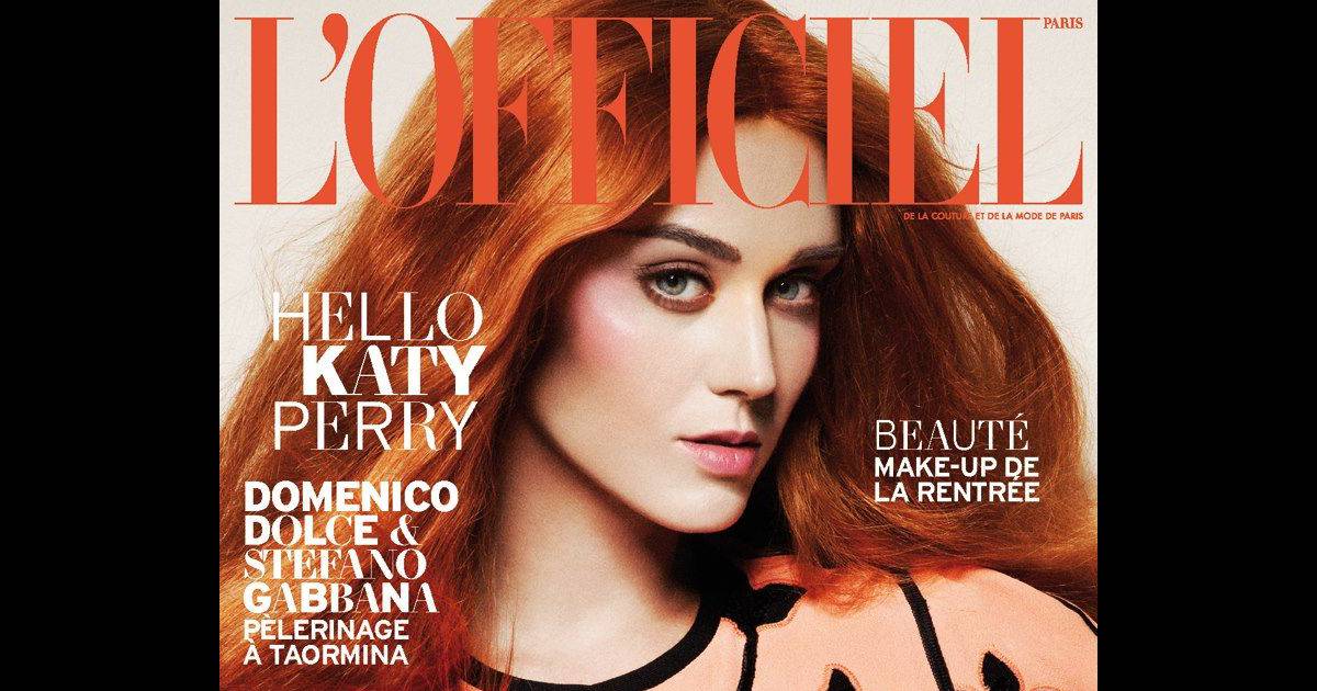 Katy Perry, rousse et habillée d'une robe Louis Vuitton en couverture ...