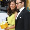 La princesse Victoria de Suède et le prince Daniel lors de la cérémonie du Polar Music Prize 2012, le 28 août 2012, à Stockholm.