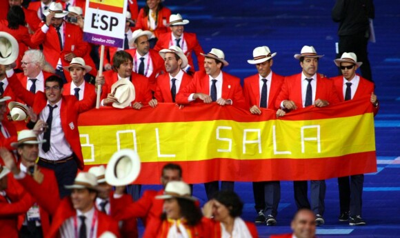 La délégation espagnole lors de la cérémonie d'ouverture des Jeux paralympiques de Londres, le 29 août 2012.