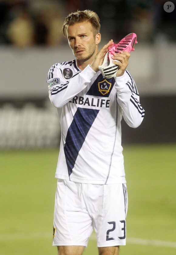David Beckham à la fin du match Los Angeles Galaxy - Vancouver Whitecaps. Carson, le 1er septembre 2012.