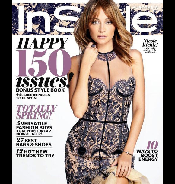 Nicole Richie photographiée par Chris Colls pour la couverture d'octobre 2012 du magazine InStyle Australia.