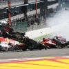 Romain Grosjean a provoqué un spectaculaire accident au départ du Grand Prix de Belgique à Spa-Francorchamps le 2 septembre 2012, mettant hors course Fernando Alonso et Lewis Hamilton