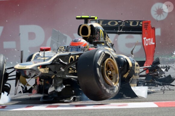 Romain Grosjean a provoqué un spectaculaire accident au départ du Grand Prix de Belgique à Spa-Francorchamps le 2 septembre 2012, mettant hors course Fernando Alonso et Lewis Hamilton