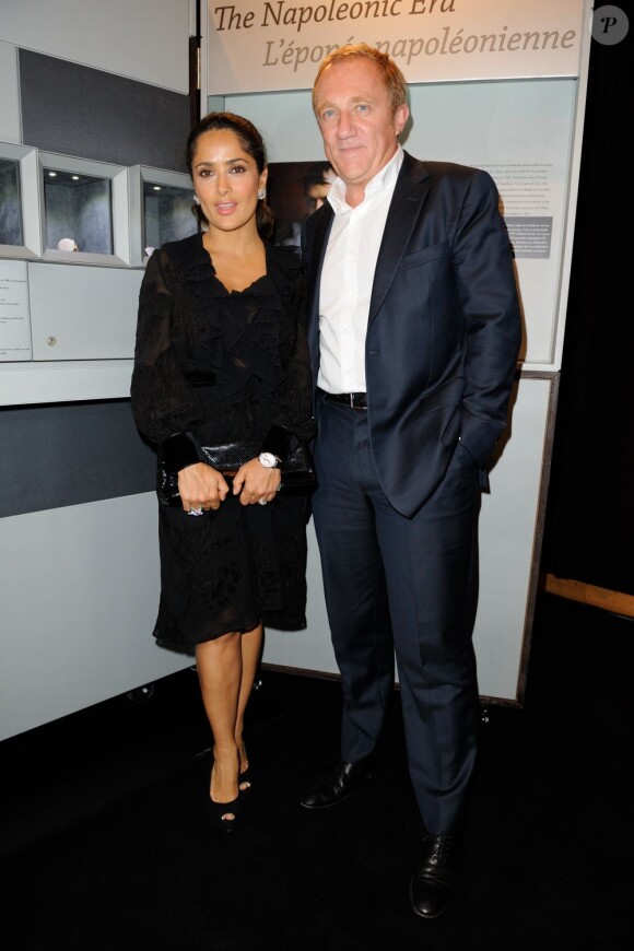 Salma Hayek et son mari François-Henri Pinault à la soirée Girard-Perregaux à Paris le 3 septembre 2012
