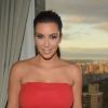 Ravie, Kim Kardashian présente sa marque de produits de maquillage Khroma Beauty, à New York le 5 septembre 2012