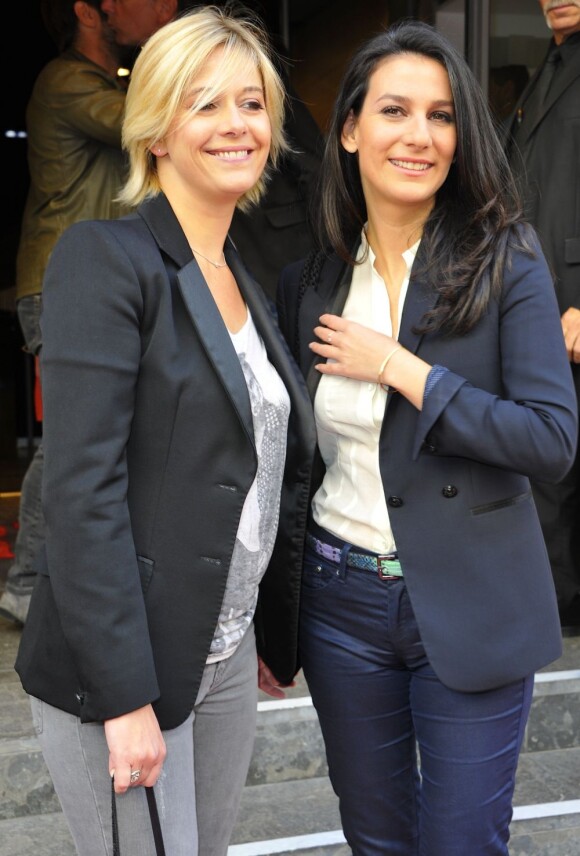 Flavie Fament et Marie Drucker lors de la conférence de rentrée de RTL à Paris le 6 septembre 2012
