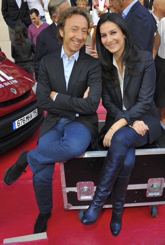 Stéphane Bern et Marie Drucker lors de la conférence de rentrée de RTL à Paris le 6 septembre 2012