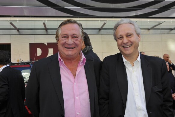 Jacques Pradel et Yves Bigot lors de la conférence de rentrée de RTL à Paris le 6 septembre 2012