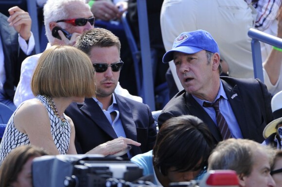 Kevin Spacey et Anna Wintour lors de la finale de l'US Open entre Serena Williams et Victoria Azarenka le 9 septembre 2012 à New York