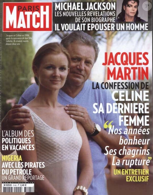 Jacques et Céline Martin en couverture de Paris Match, août 2009.