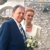 Mariage de Jacques Martin et Céline dans la commune de Tourette-sur-Loup, dans le sud de la France, le 20 avril 1992.