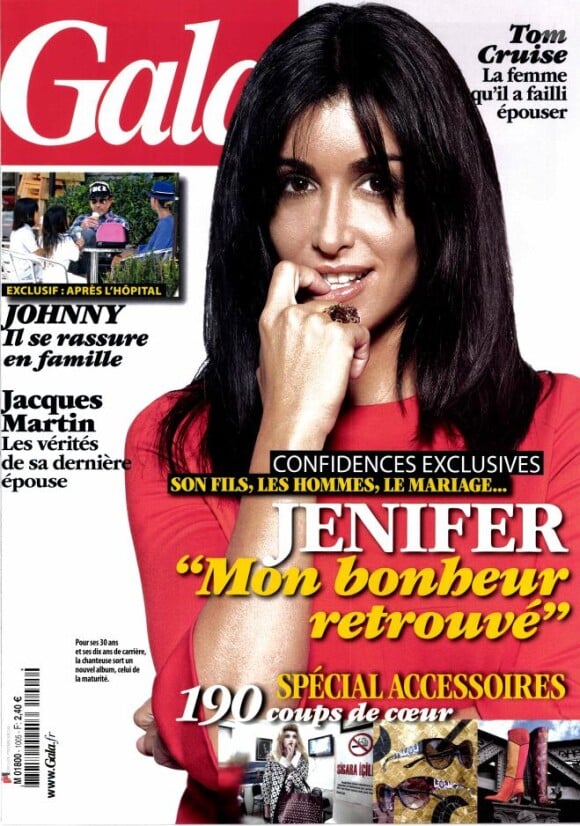 Jenifer en couverture de Gala, en kiosques ce 12 septembre 2012.