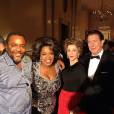 Image postée par Oprah Winfrey sur son compte Twitter illustrant le tournage du film The Butler : le réalisateur Lee Daniels, Oprah, Jane Fonda et Alan Rickman