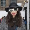 Jameela Jamil arrive au défilé Zoe Jordan. Fashion Week de Londres, le 14 septembre 2012.