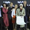 Sylvain Dieuaide, Mathieu Amalric, Anne Consigny, Anny Duperey, Hippolyte Girardot, Alain Resnais, Lambert Wilson et Michel Robin lors de la présentation de Vous n'avez encore rien vu à la Cinematheque Francaise de Paris, le 17 septembre 2012.
