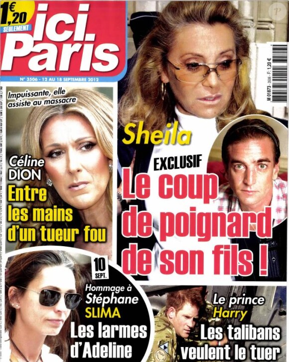 Sheila et son fils Ludovic Chancel en couverture d'Ici Paris, en kiosques le 12 setembre 2012.