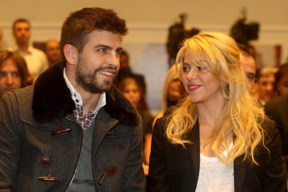 Shakira et son compagnon, l'arrière du Barça Gerard Piqué, en novembre 2011 à Barcelone