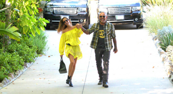 Christian Audigier et Nathalie, à Los Angeles, le mercredi 19 septembre 2012.
