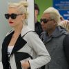 Gwen Stefani et Tony Kanal arrivent à l'aéroport Roissy Charles de Gaulle pour la promotion de l'album Push and Shove de No Doubt. Paris, le 23 Septembre 2012.
