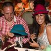 Franck Ribery et sa femme Wahiba, à la recherche du chapeau idéal lors de l'Oktoberfest de Munich le 23 septembre 2012