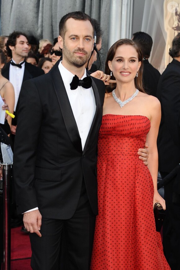 Natalie Portman et son époux Benjamin Millepied lors des Oscars 2011